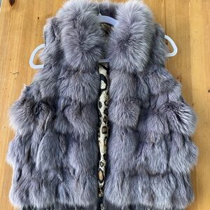 Luxurious Gray Fur Vest